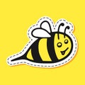 Bee sticker cartoon